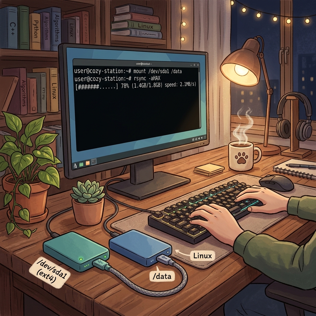 在 Linux 上把新硬碟掛載成 /data (含舊資料無痛搬移)