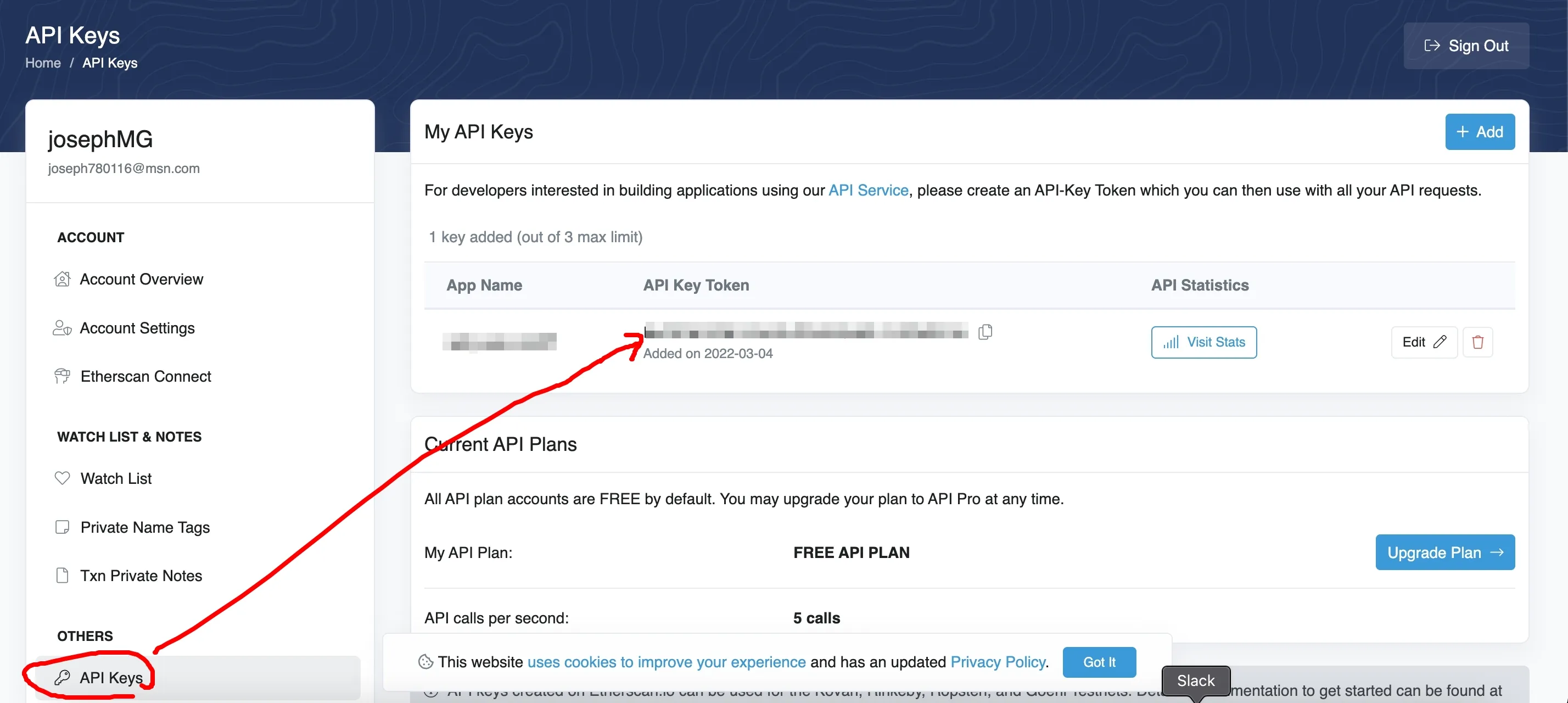 etherscan api key